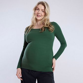 Maternity Motherhood® Square Neck Long Sleeve Tee