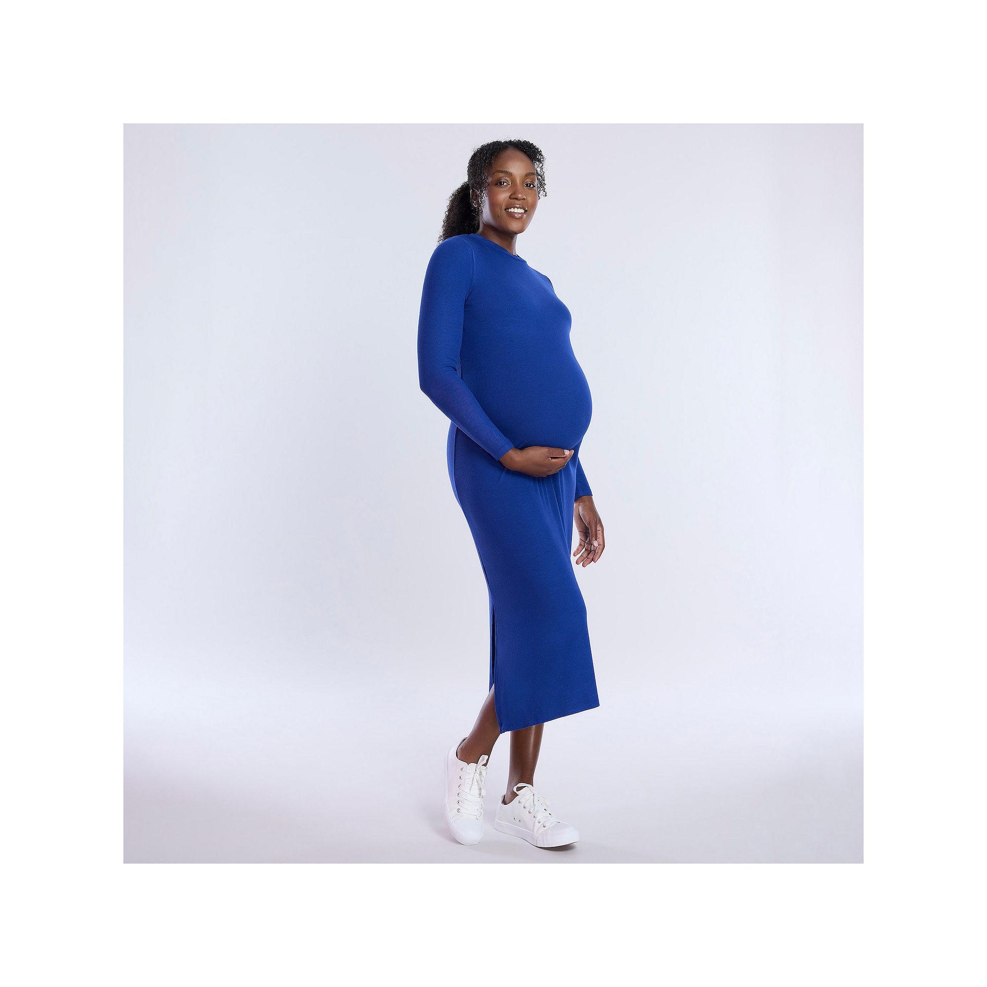 Maternity Motherhood® Rib Column Midi Dress, Womens, Size: XS-MAT, Sodali