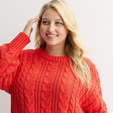 Juniors' SO® Chenille Cable Pullover Sweater