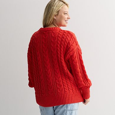 Juniors' SO® Chenille Cable Pullover Sweater