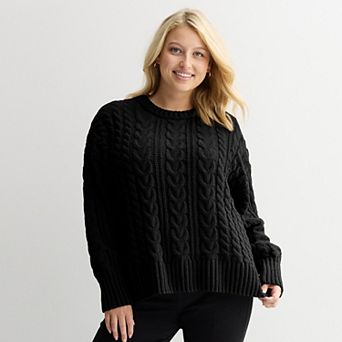 Juniors' SO® Chenille Cable Pullover Sweater