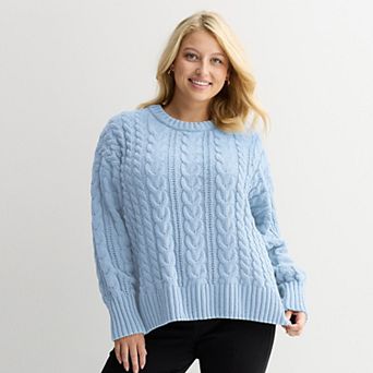Juniors' SO® Chenille Cable Pullover Sweater