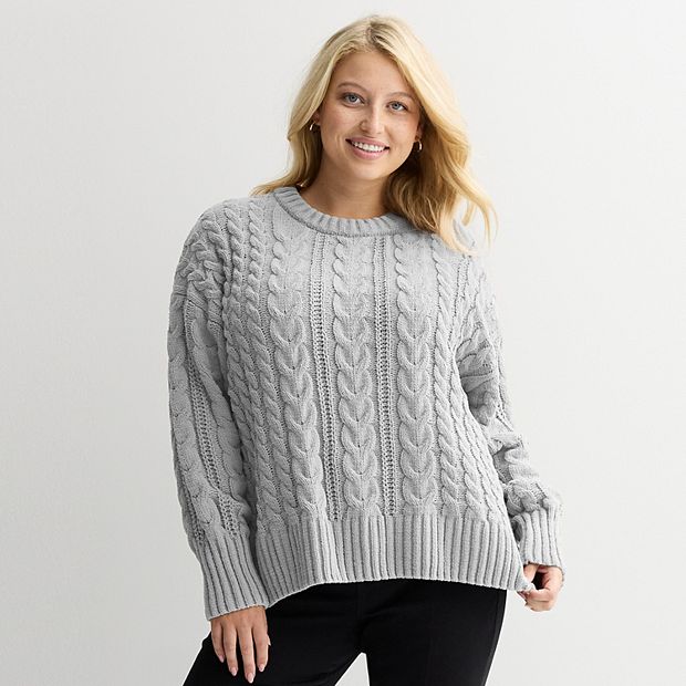 Juniors' SO® Chenille Cable Pullover Sweater