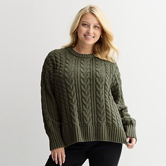 Juniors' SO® Chenille Cable Pullover Sweater