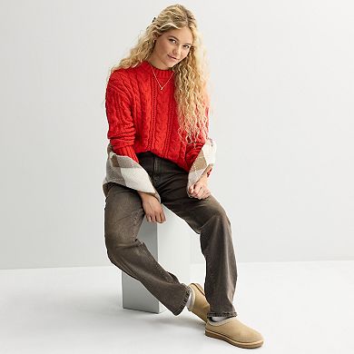 Juniors' SO® Chenille Cable Pullover