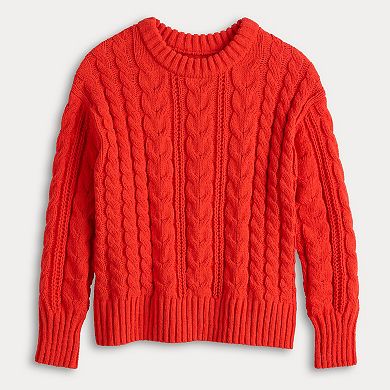 Juniors' SO® Chenille Cable Pullover