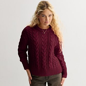 Juniors' SO® Chenille Cable Pullover