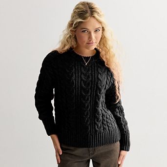 Juniors' SO® Chenille Cable Pullover Sweater