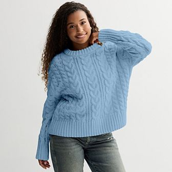 Juniors' SO® Chenille Cable Pullover Sweater
