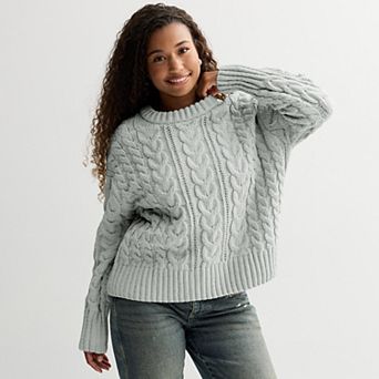 Juniors' SO® Chenille Cable Pullover Sweater