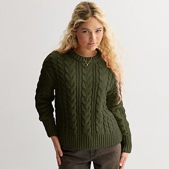Juniors' SO® Chenille Cable Pullover Sweater