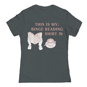 Junior's Binge Reading Shirt Graphic Tee