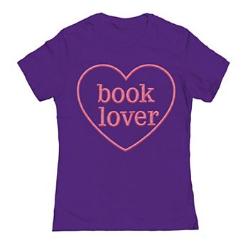 Junior's Book Lover Heart Outline Graphic Tee