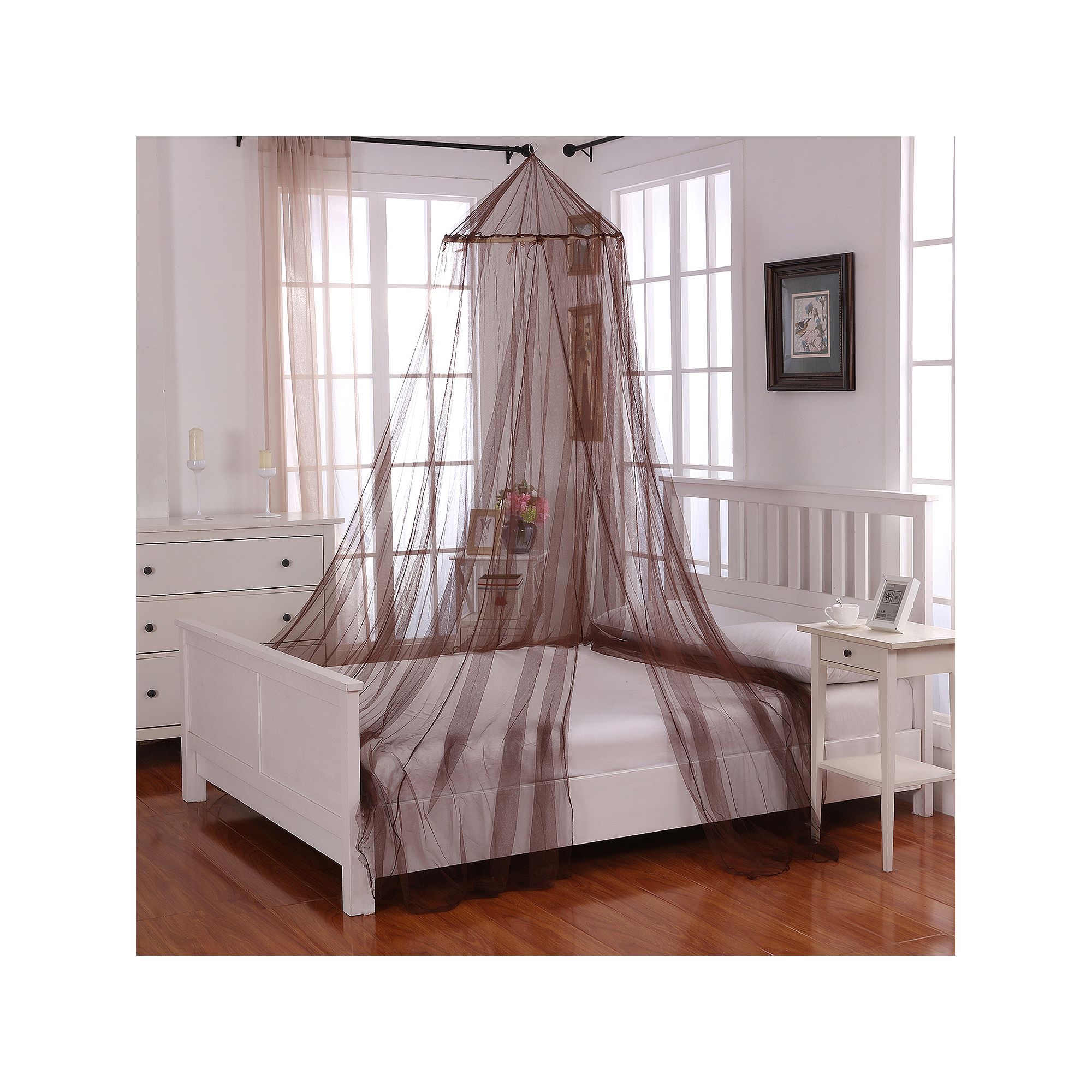 Casablanca Oasis Round Bed Canopy, Size: OTHER, Brown