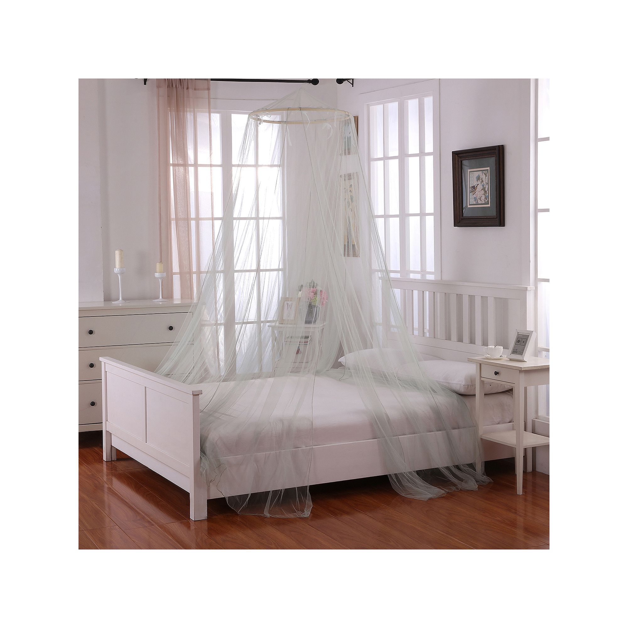 Casablanca Oasis Round Bed Canopy, Size: OTHER, Green