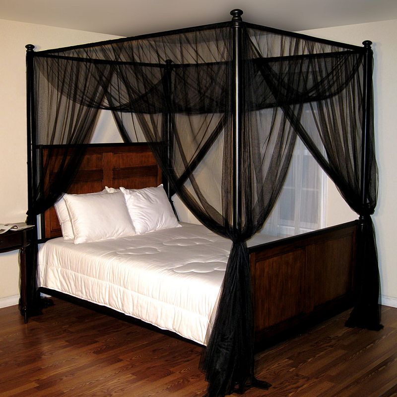 Casablanca Palace Four-Poster Bed Canopy, Black, OTHER