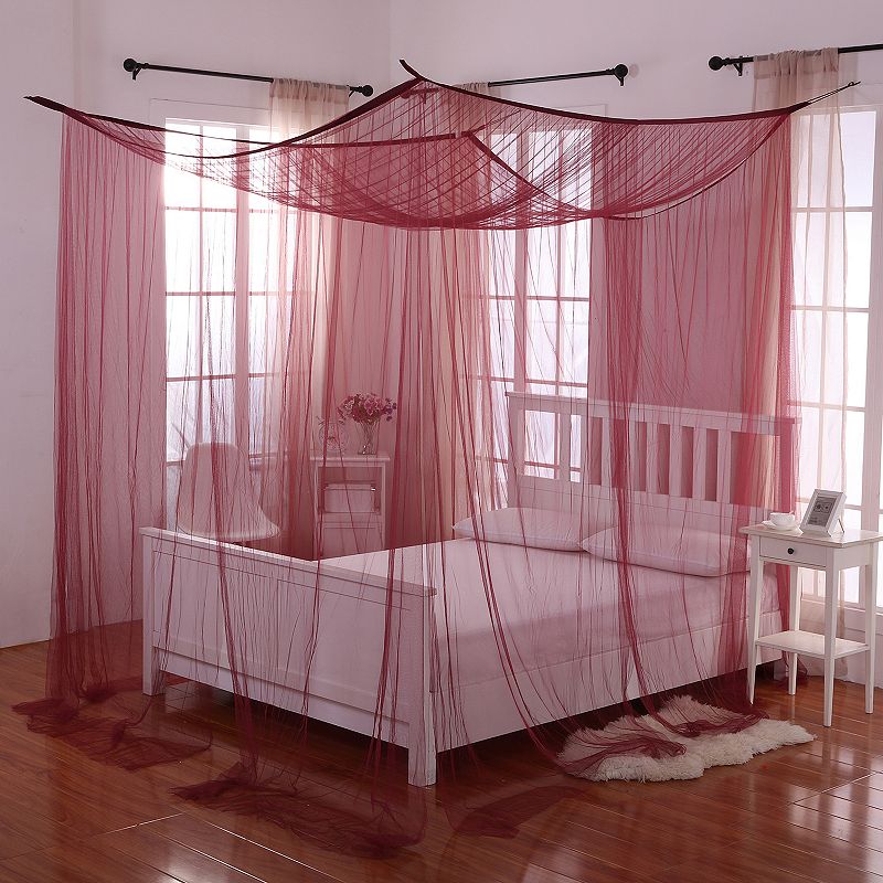 91528825 Casablanca Palace Four-Poster Bed Canopy, Red sku 91528825
