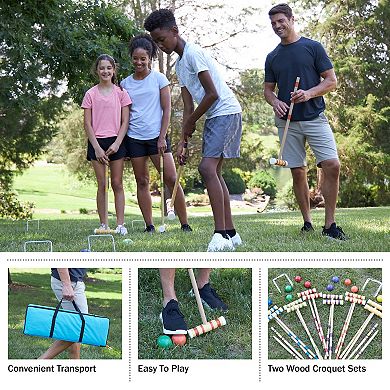 2-pack Wood Croquet Set With Carry Bags