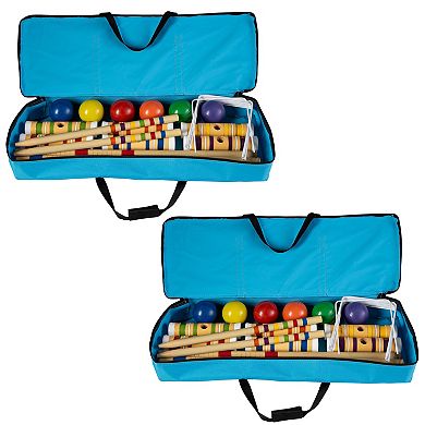 2-pack Wood Croquet Set With Carry Bags