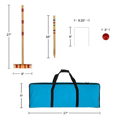 2-pack Wood Croquet Set With Carry Bags