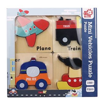 L & F Wooden Vehicle Puzzle Kit