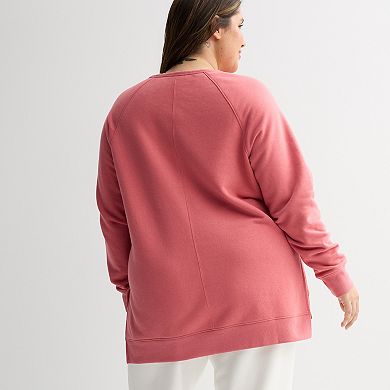 Plus Size Tek Gear® High Slit Tunic Crew Sweatshirt