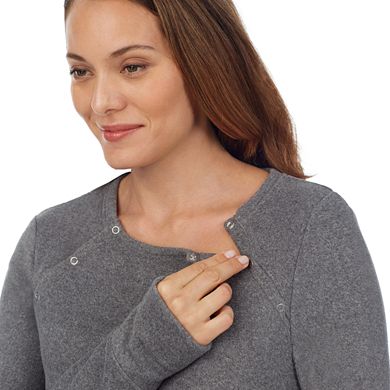Maternity Cuddl Duds® Fleecewear with Stretch Snap-Front