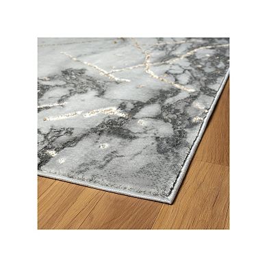 Luxe Weavers Marble Abstract Metallic Area Rug