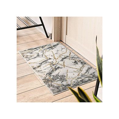 Luxe Weavers Marble Abstract Metallic Area Rug