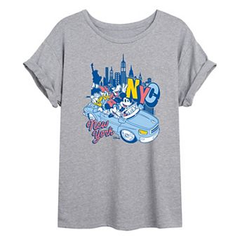 Disney's Mickey Mouse & Friends Juniors' NYC Oversized Tee