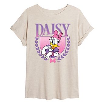 Disney's Daisy Duck Juniors' Collegiate Oversized Tee