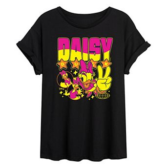 Disney's Daisy Duck Juniors' Y2K Oversized Tee