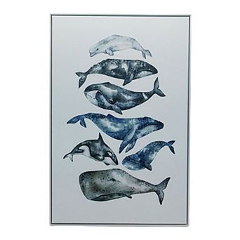 Gallery Kids Whale Study Floating Framed Wall Art Canvas