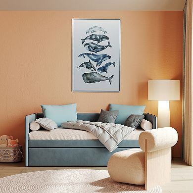 Gallery Kids Whale Study Floating Framed Wall Art Canvas