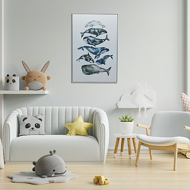 Gallery Kids Whale Study Floating Framed Wall Art Canvas