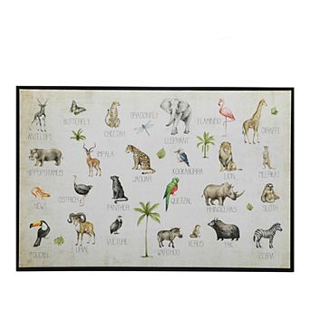 Gallery Kids Jungle Animals Alphabet Floating Framed Canvas Wall Art