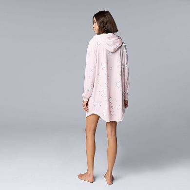 Women's Simply Vera Vera Wang Long Sleeve Hooded Sleepshirt