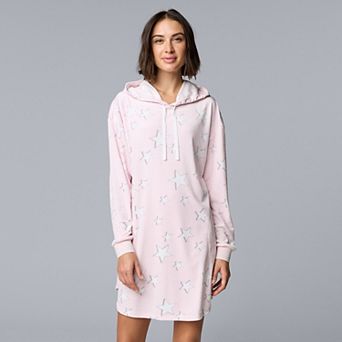 Women's Simply Vera Vera Wang Long Sleeve Hooded Sleepshirt
