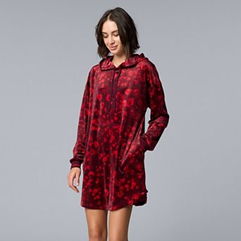 Women's Simply Vera Vera Wang Long Sleeve Hooded Sleepshirt