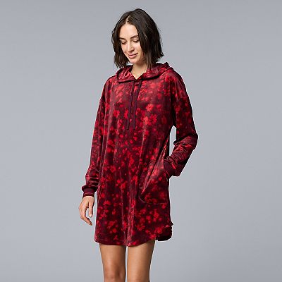 Women's Simply Vera Vera Wang Long Sleeve Hooded Sleepshirt