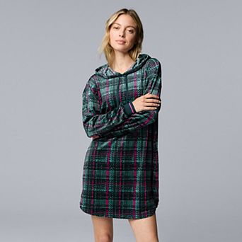 Women's Simply Vera Vera Wang Long Sleeve Hooded Sleepshirt