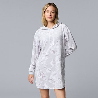 Women's Simply Vera Vera Wang Long Sleeve Hooded Sleepshirt