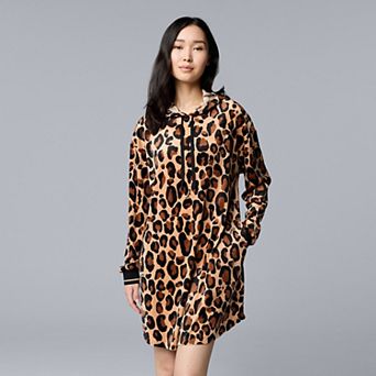 Women's Simply Vera Vera Wang Long Sleeve Hooded Sleepshirt