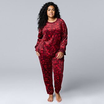 Plus Size Simply Vera Vera Wang Long Sleeve Pajama Top & Pajama Jogger Set