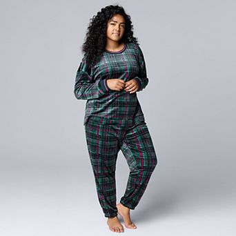 Plus Size Simply Vera Vera Wang Long Sleeve Pajama Top & Pajama Jogger Set