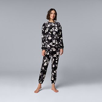 Women's Tall Simply Vera Vera Wang Long Sleeve Pajama Top & Pajama Jogger Set