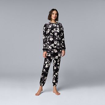 Women's Simply Vera Vera Wang Long Sleeve Pajama Top & Pajama Jogger Set