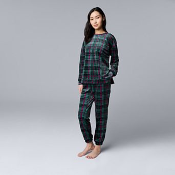 Women's Tall Simply Vera Vera Wang Long Sleeve Pajama Top & Pajama Jogger Set