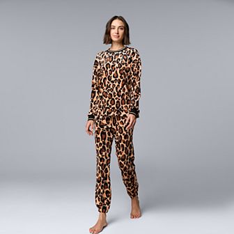 Women's Tall Simply Vera Vera Wang Long Sleeve Pajama Top & Pajama Jogger Set