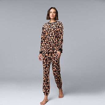 Petite Simply Vera Vera Wang Long Sleeve Pajama Top and Pajama Bottoms Set